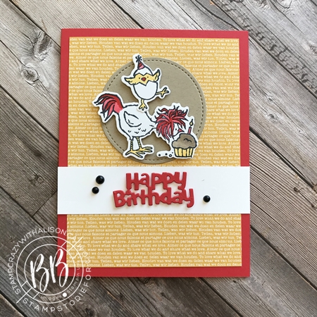 Border Buddy Free PDF Tutorial Hey Chick by Stampin Up Card 1