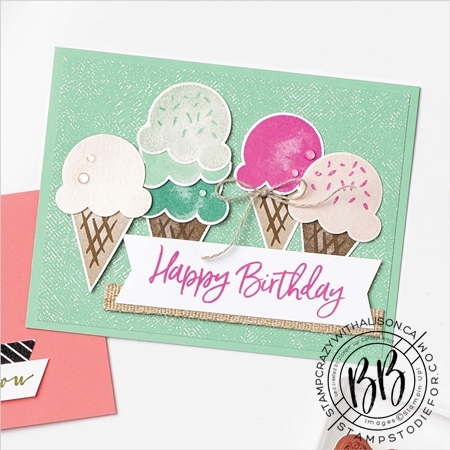 Sweet Ice Cream Stamp Set Card 2by Stampin Up