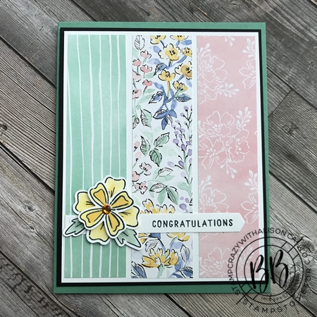 Sunday Sketch Card using the Flowers of Friendship stamp set Hand Penned Designer Paper and Flowers and Laves Punch and the Messages Dies by Stampin’ Up! (3)