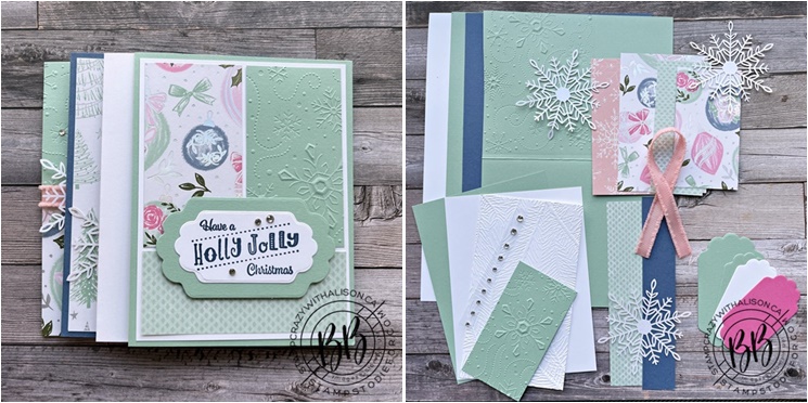 November Take and Make Card Kit Samples with Holly Jolly Wishes Stamp Set and Whimsy Wonder Paper