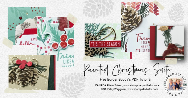 October 2021 Painted Christmas Suite Monthly Border Buddy PDF Free Tutorial sneak peek collage