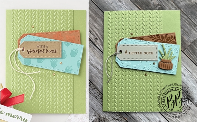 side by side Cards CASE from page 95 of the 2021-2022 Annual Stampin’ Up! Catalog using the Plentiful Plants Stamp Set 