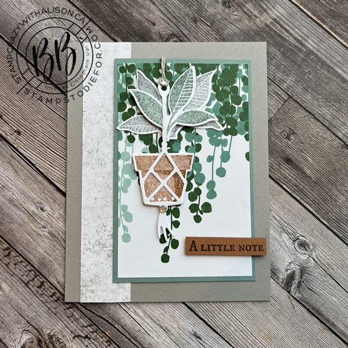 Card created with plentiful Plants Stamp Set Perfect Plant Dies bloom where you are planted designer paper