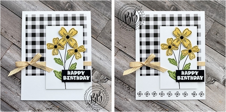 Sunday Sketches SS045 Template Card using the Pattern Party Paper and the Flowers of Friendship Bundle by Stampin Up