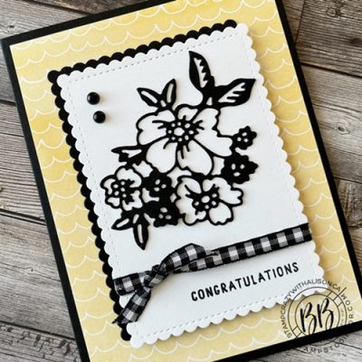 Congratulations hand stamped card featured in the Border Buddy Free PDF Tutorial using the Hand-Penned Bundle by Stampin’ Up!