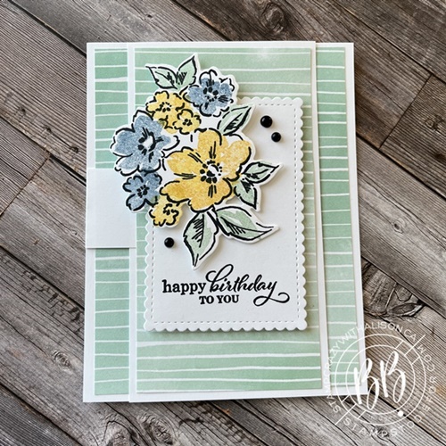 Just in CASE unique fun fold card front stamped using the Hand Penned Stamp Set and Penned Flower Dies