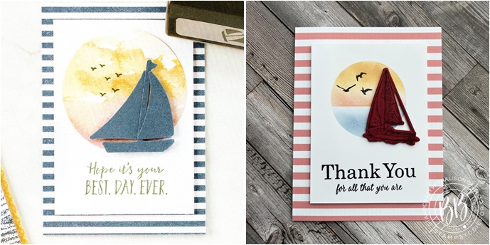 Just in CASE hand stamped thank you card using the sailing home stamp set and smooth sailing dies by Stampin’ Up!