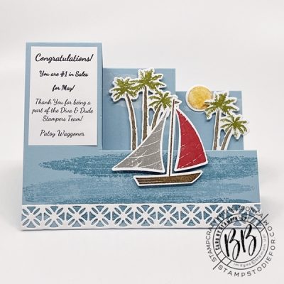 Side Step Fun Fold Card - Let's Set Sail Bundle, Paradise Palms and Palms Dies by Stampin’ Up! includes complete directions