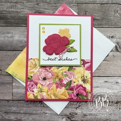 Best Wishes Card Created using the Hues of Happiness Suite and featured in our Free June Border Buddy PDF Tutorial