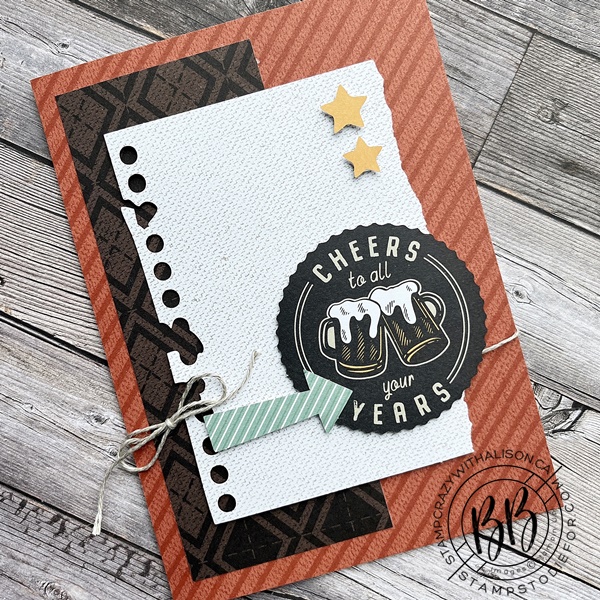 Designer Series Paper Card made with He's the Man Designer Series Paper by Stampin' Up! masculine paper
