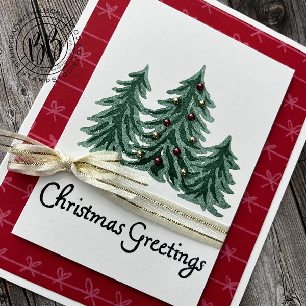 Stamping Christmas in July Free PDF Tutorial with the Trees for Sale Stamp set and Tree Lots Dies by Stampin’ Up!