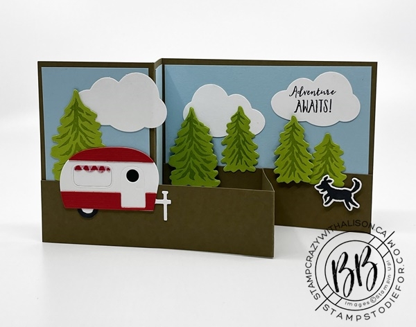 Trees for sale stamp set and Tree Lot Dies by Stampin’ Up! featured in the July 2022 Border Buddy Free PDF Tutorial