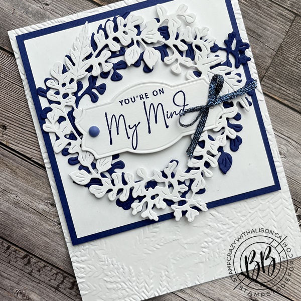 Nature’s Prints and Natural Die part of the Sun Prints Suite Collection from Stampin’ Up! were used to create this card 