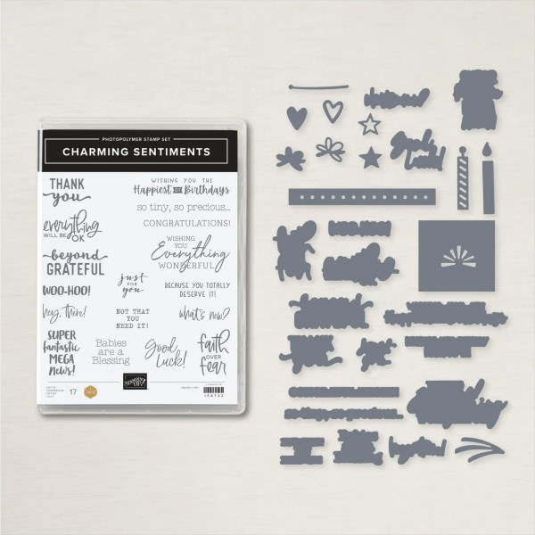 Charming Sentiment Stamp Set and Coordinating Sentiment Silhouette Dies by Stampin’ Up!