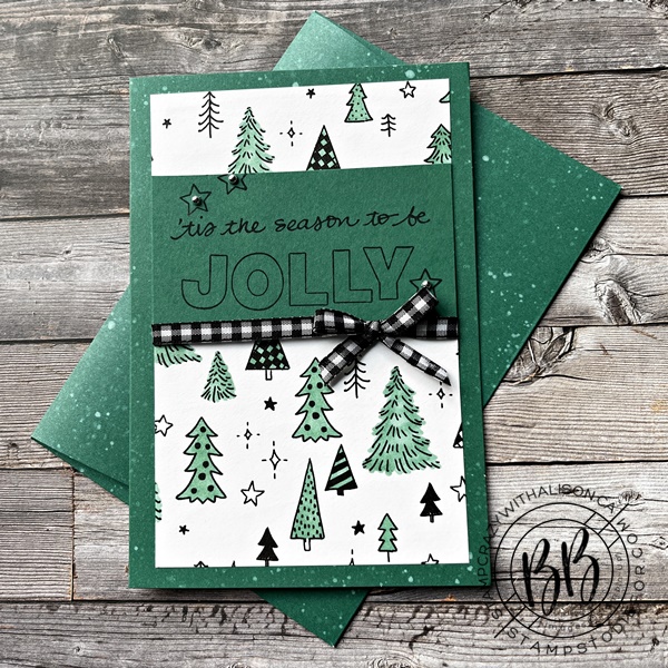 PDF Tutorial Jingle Jingle Jingle features this Christmas card along with six more all supplies Stampin’ Up!