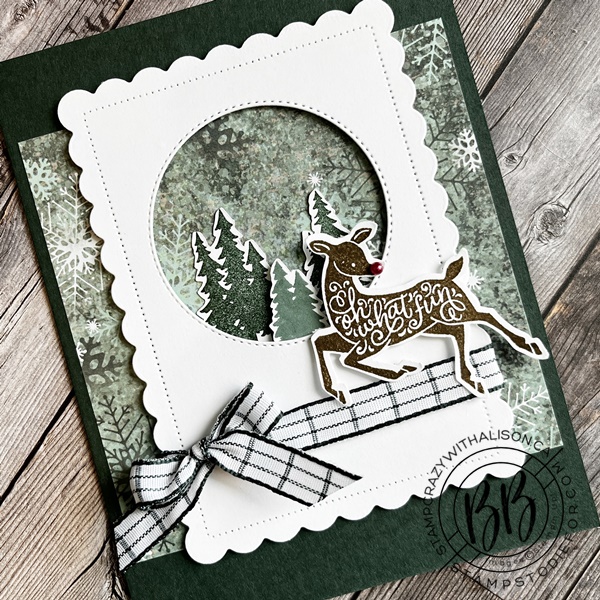 Peaceful Deer Stamp Set by Stampin’ Up! was used for today’s Sunday Sketch SS064 Christmas Card