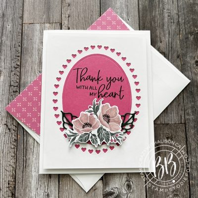 Border Buddy PDF Tutorial card using the framed Florets Stamp Set & Dies from the Fitting Florets Collection by Stampin’ Up